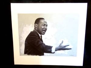 lot 81 image: MARTIN LUTHER KING JR ART PRINT - 15 X 17