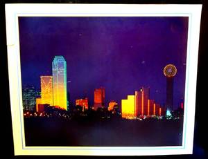 lot 92 image: BEAUTIFUL DOWNTOWN DALLAS SKYLINE PRINT READY TO FRAME - 18 X 23