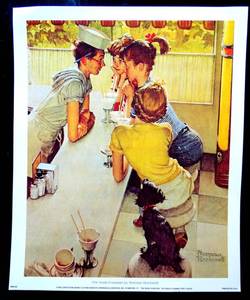 lot 102 image: Norman Rockwell 1996  The Soda Fountain  9 x 11 Print