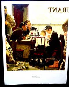 lot 106 image: Norman Rockwell Saying Grace Vintage Poster Print Wall Art 12 x 15
