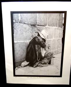 lot 107 image: STUNNING PENCIL ARTIST PROOF HAND SIGNED BY RANDY LEGER TITLED TWO STEPS FROM THE BLUES - 16.5 X 20 $$