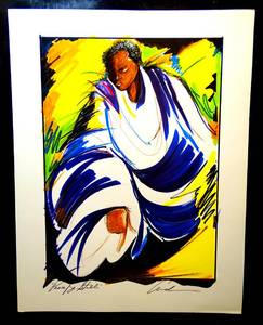 lot 123 image: AWESOME AND COLORFUL PEACE BE STILL PRINT UNIDENTIFIED SIGNATURE - MEASURES 20 X 24
