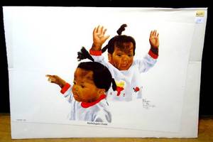 lot 119 image: BIG $ LOT - RARE HAND SIGNED LIMITED EDITION - BURL WASHINGTON HELLELUJAH CHILD ART WITH COA - 10 X 16