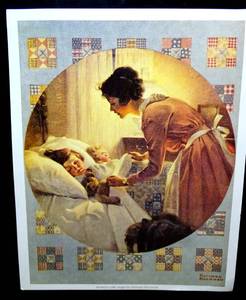 lot 131 image: NORMAN ROCKWELL MOTHERS LITTLE ANGEL PRINT - 12 X 15