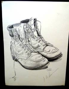lot 135 image: HAND SIGNED AND NUMBERED #22500 - J D EVANS PENCIL SKETCH PRINT - 11 X 14