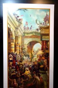 lot 152 image: BIG $ ITEM - THOMAS DuBOIS HAND SIGNED AND NUMBERED FINE ART LITHOGRAPH - HOSANNA TO THE SON OF DAVID LARGE 21 X 38