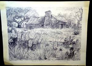 lot 151 image: PENCIL SKETCH DRAWING TITLED CHALK MOUNTAIN EAST SIGNED AND PERSONALLY DEDICATED BY ARTIST HORACE LEE LONG - MEASURES 12 X 16