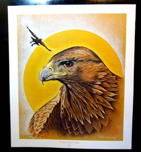 lot 101 image: Dan Brewer Signed & Numbered Print Through the Eye of an Eagle $$$