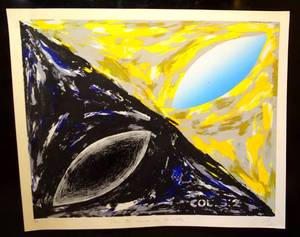 lot 67 image: UNKNOWN ARTIST SIGNED AND NUMBERED MIXED MEDIA ABSTRACT - 20 X 24