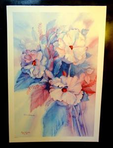 lot 72 image: LIMITED SIGNED & NUMBERED ELAINE SCHNEIDER WATERCOLOR PRINT - LOW SERIES 18 X 26