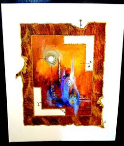 lot 75 image: ABSTRACT ART PRINT SIGNED - UNIDENTIFIED - 20 X 24