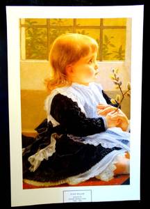 lot 173 image: GEORGE DUNLOP LESLIE, RA (1835-1921) PUSSY WILLOW FINE ART PRINT - 13 X 19