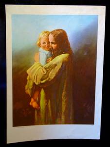 lot 177 image: JESUS AND THE CHILDREN PRINT - 12 X 17
