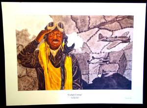 lot 199 image: BIG $ LOT - AMAZING SIGNED AND NUMBERED COCKPIT COURAGE BY RENOWNED ARTIST BURL WASHINGTON - 17 X 24