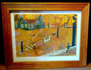lot 204 image: RARE ARTIST PROOF EDITION - Framed Barbour Lee AIRING THE QUILTS  Art Print - NUMBERED AND SIGNED $$$