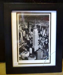 lot 209 image: EMPIRE STATE BUILDING NEW YORK (BW0 MATTED, FRAMED, AND SIGNED)