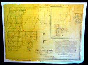 lot 216 image: INCREDIBLE MAP PRINT FROM TEXAS GENERAL LAND HOLDINGS MAP OF ASYLUM LANDS - 1857 - 22 X 30