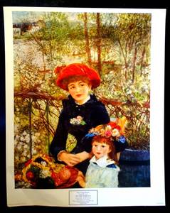 lot 222 image: BEAUTIFUL PIERRE RENOIR PRINT ON THE TERRACE PRINTED IN ITALY