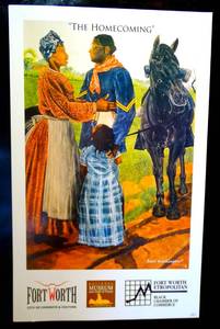 lot 287 image: FORT WORTH METROPOLOTIN BLACK CHAMBER OF COMMERCE BURL WASHINGTON THE HOMECOMING POSTER PRINT - 15 X 24