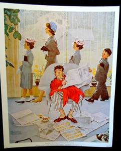 lot 260 image: SUNDAY MORNING by NORMAN ROCKWELL - 12 X 15