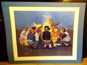 lot 267 image: BIG $ LOT - PALO DURO COUNCIL BY RICK HAMILTON - SIGNED & NUMBERED - MATTED 24 X 30