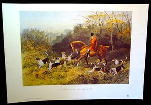 lot 275 image: 1983 HADDADS FINE ART  A SHORT CUT TO THE MEET HUNTING SCENE by HEYWOOD HARDY - LARGE 24 X 35 $$