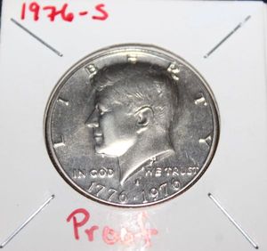 lot 5 image: Coins 1976 S JFK Bi-centennial Proof .50 Coin