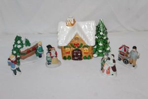 lot 45 image: Christmas Village Pieces