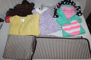 lot 40 image: Baby Clothes Infant to Toddler Girls clothes and Blanket