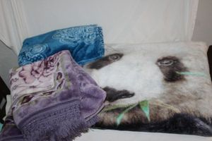 lot 99 image: Panda Blanket, Fleece Throw and Fleece Pillow Cases