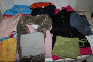 lot 122 image: Womens Clothes M & L, Jogging Suits,Jackets, Sweaters, Tan tops and More