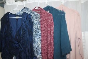 lot 154 image: Womens Plus Size clothes Jackets and Sweaters, Cachet, Jason  Maxwell 3xl, Chico Size 3 and More