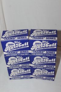 lot 194 image: Six Complete Topps Traded Sets Baseball Cards