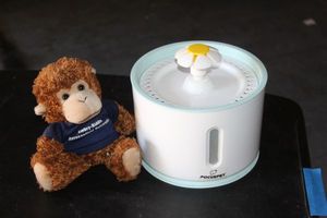 lot 73 image: Pet Water Fountain and Stuffed Monkey