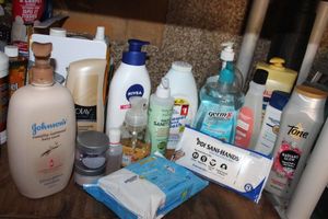 lot 90 image: Health and Beauty Lotions and Soaps, Nail Polish Remover and Hand Sanitizer