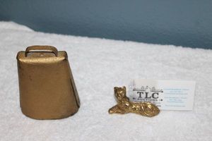 lot 219 image: Cowbell and brass card holder