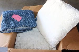 lot 230 image: Crochet Bedspread, pillow (zips off) and calance