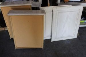 lot 246 image: Sturdy Cabinet Doors and two Matching Drawers