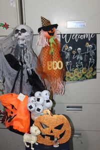 lot 331 image: Outdoor Halloween Decorations, Including Solar Skeletions