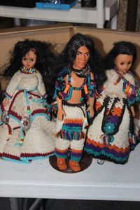 lot 335 image: Native American Dolls, Hair Needs Regluedreplaced