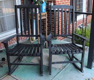 lot 352 image: Set of Wooden Rocking Chairs, Nice and Sturdy