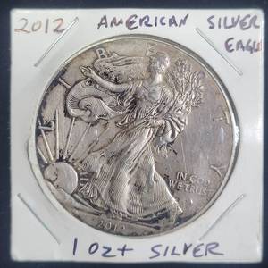 lot 21 image: Silver 2012 American Silver Eagle