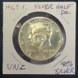 lot 91 image: Silver 1969 Kennedy Half Dollar