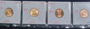 lot 125 image: Four 2002 Lincoln Cents in Uncirculated Condition