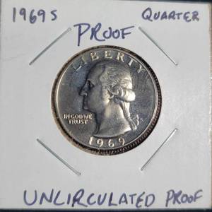 lot 157 image: 1969 S Proof Washington Quarter