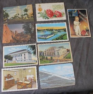 lot 126 image: Nine Vintage Postcards Used and Unused