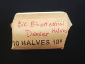 lot 195 image: Roll of 1976 Bicentennial Kennedy Half Dollar