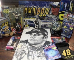 lot 114 image: NASCAR Jimmie Johnson Number 48 Collectibles Including Snowglobe and Yoyo