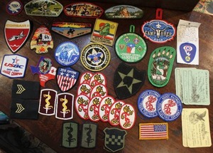 lot 118 image: Large Lot of Rare and Way Cool Patches Including Manhatten Project Patch and Tickets to visit the Senate and House of Rep.