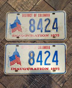 lot 8 image: Pair of Vintage 1973 Matching Disrict of Columbia License Plates